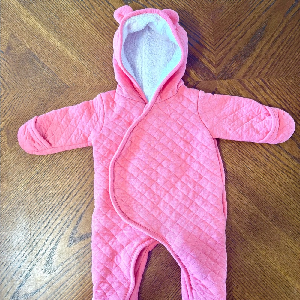 Carter’s Pink Quilted Baby Onesie with Hood